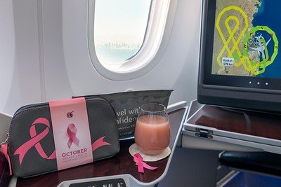 Qatar Airways Breast Cancer Awareness Kit - ALO Magazine