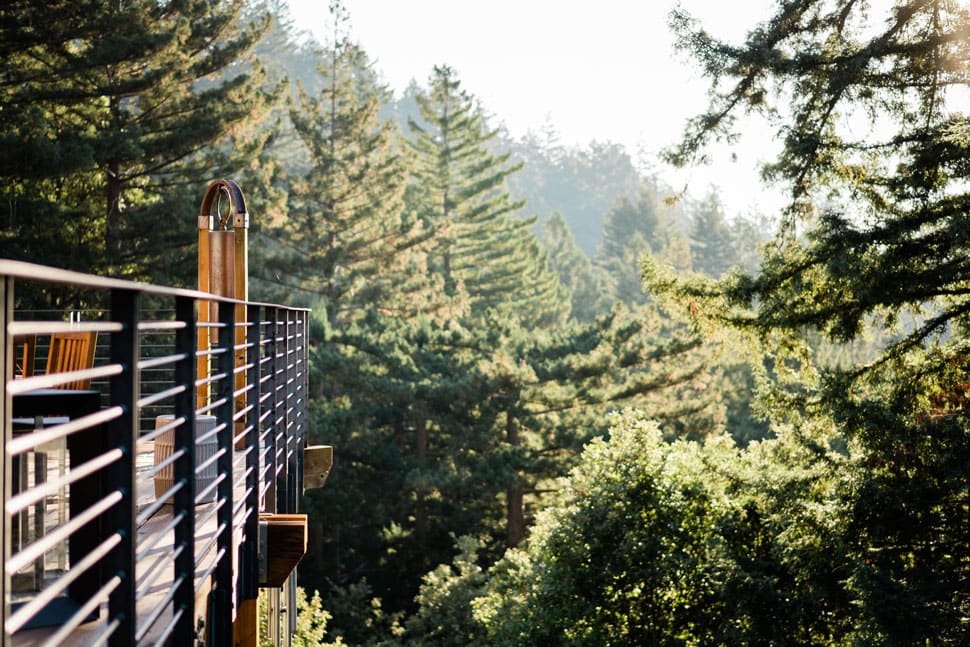 Exterior balcony redwoods canyon ranch woodside - ALO Magazine