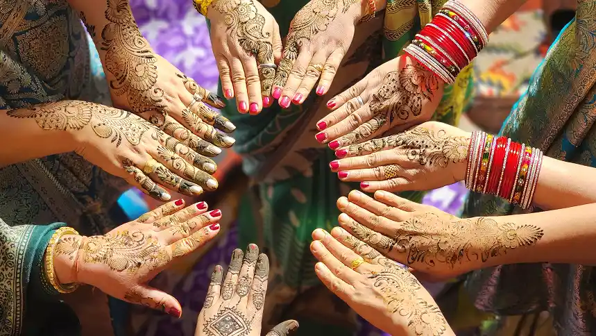 Multiple hand Indian bridal mehndi designs