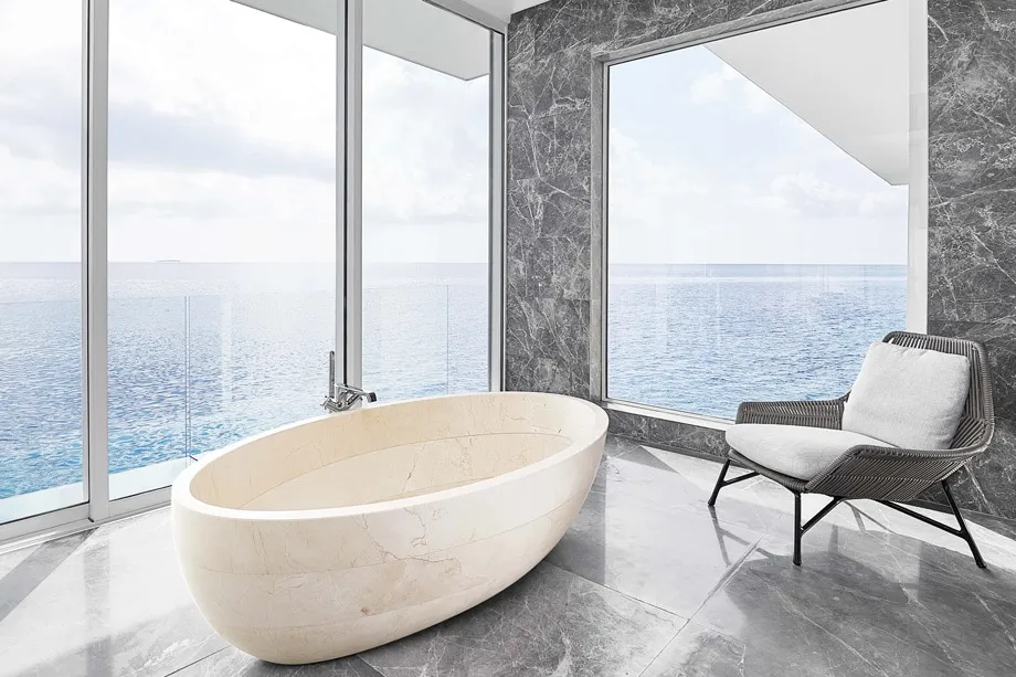 THE MURAKA Overwater Master Bathroom bathtub - ALO Magazine