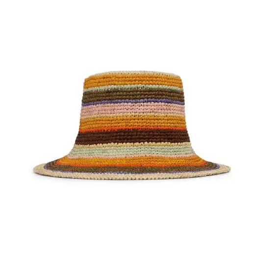 Zimmermann stripe raffia bucket hat