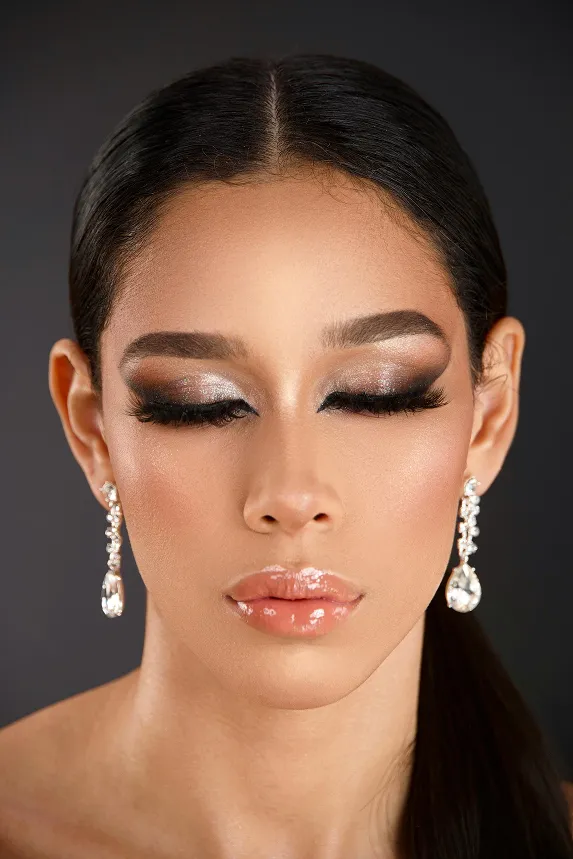 Bold winged liner and kohl-rimmed eye in the Arabic beauty tradition