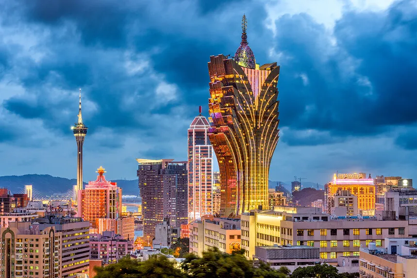 Macau city skyline at dusk